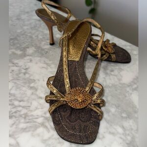 Bronze kitten heels